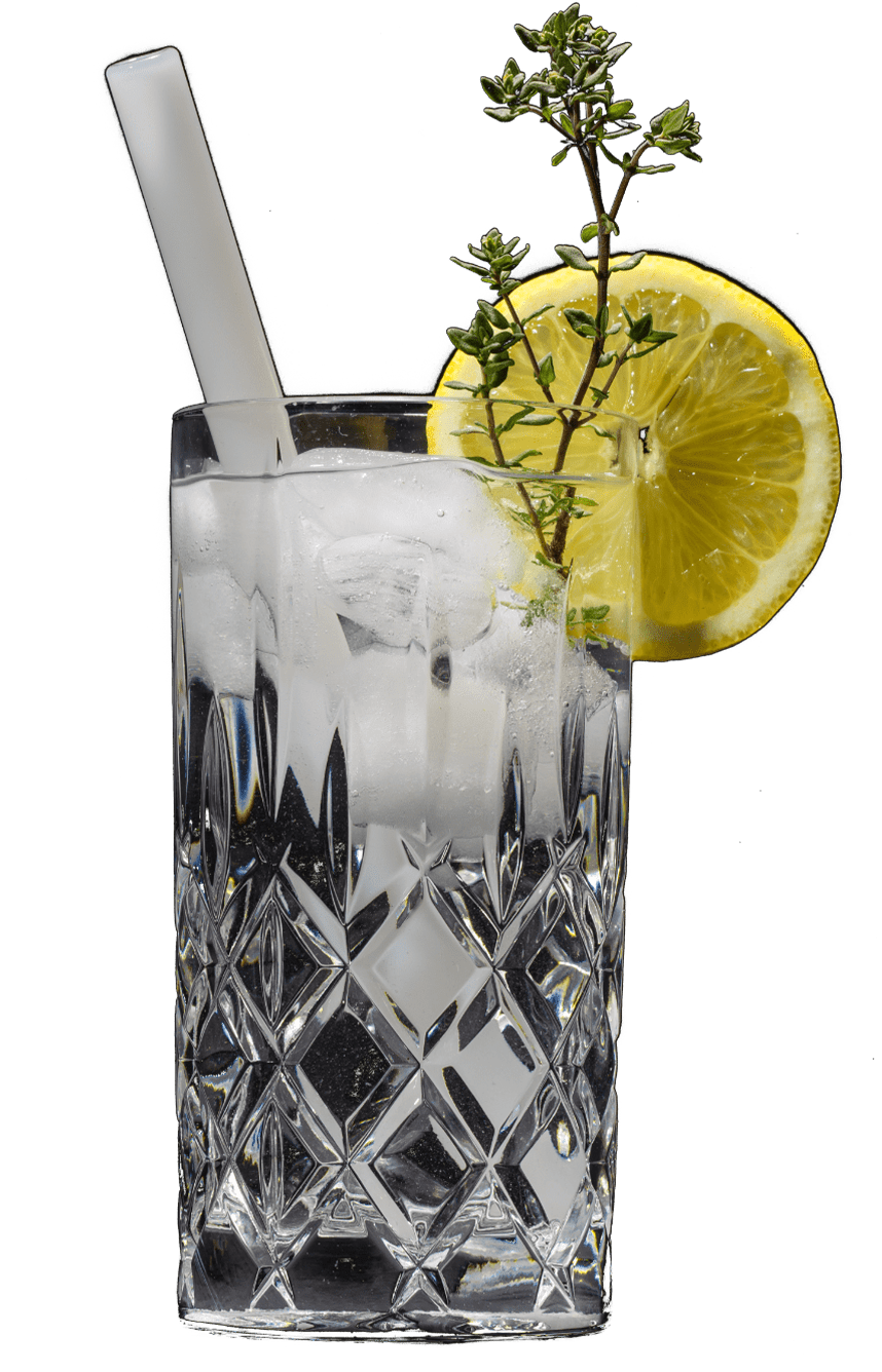 Glass straw in a glas