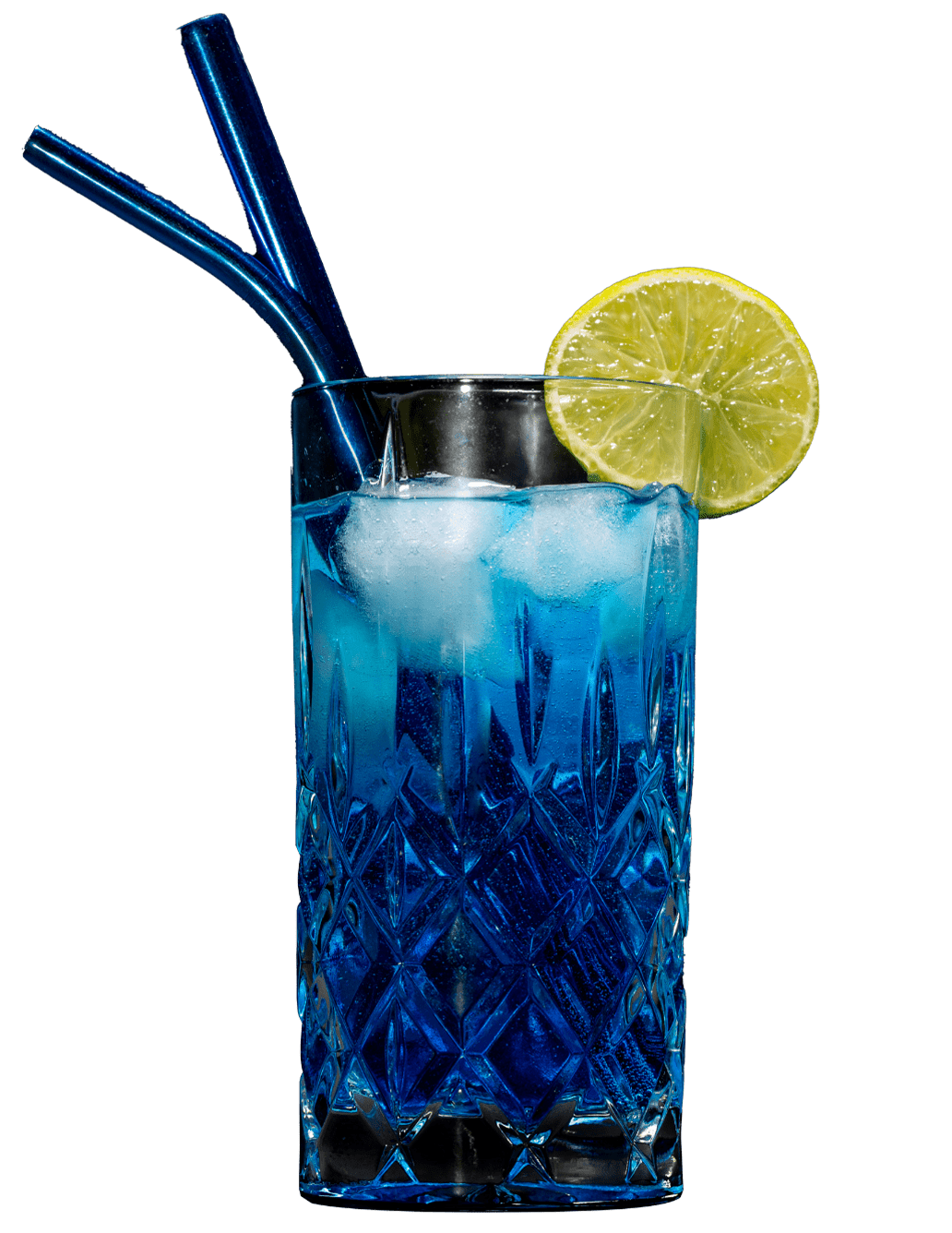 Metal straw in a glass